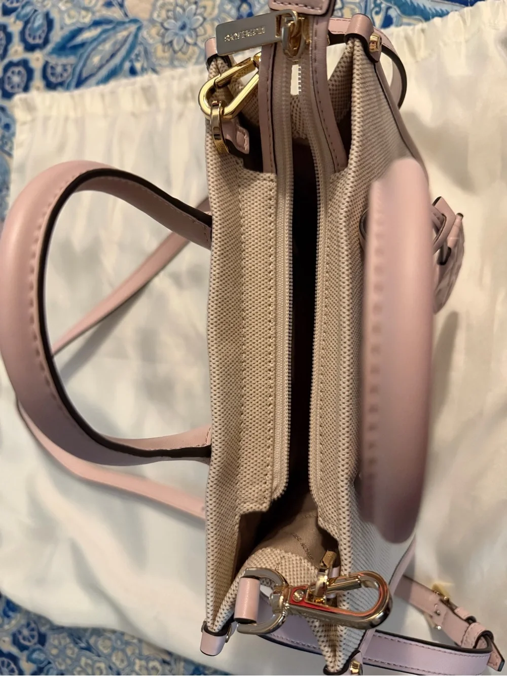 Michael Kors Blush Pink Leather & Canvas Satchel